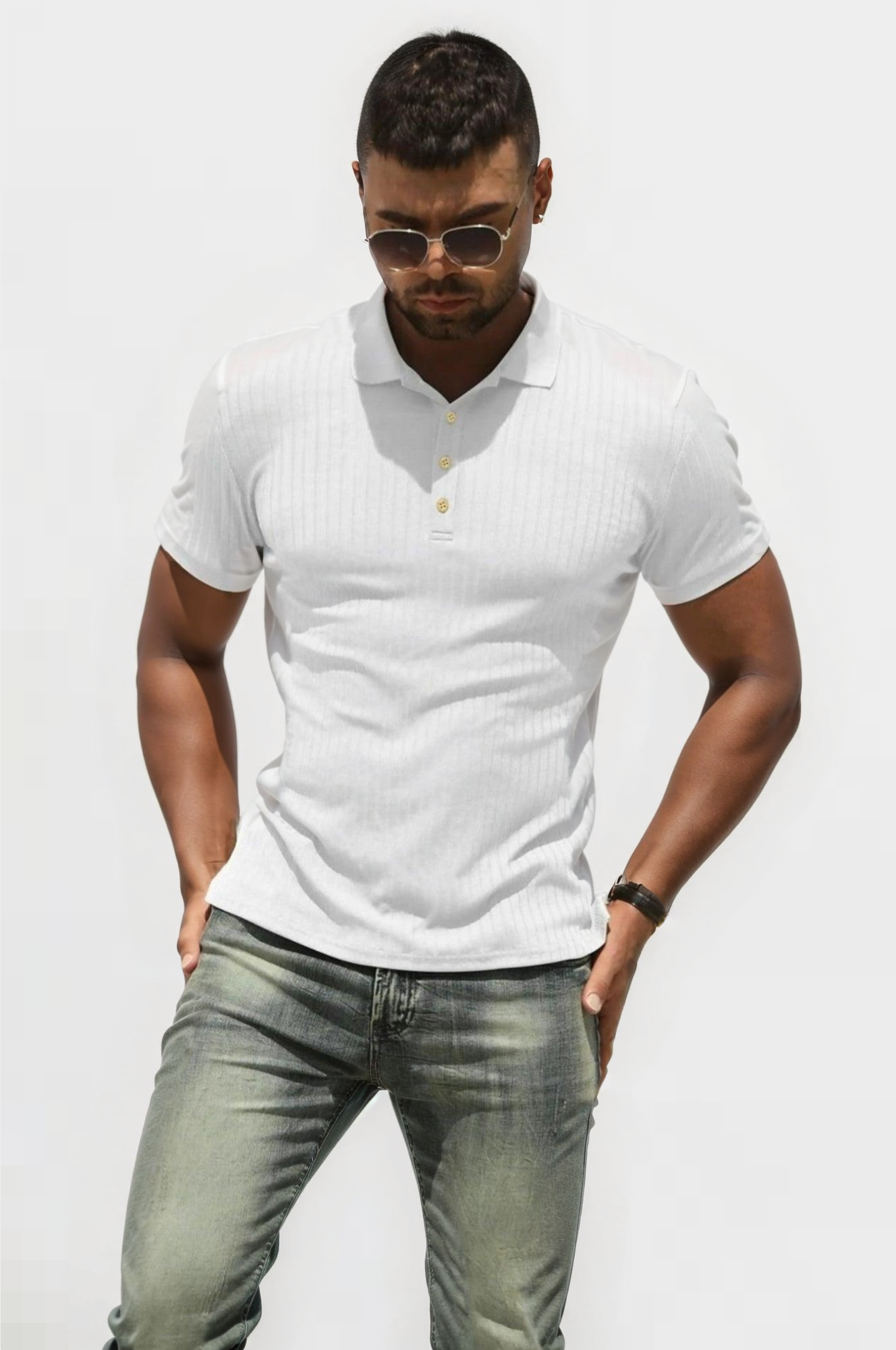 Striped Mercerized Polo