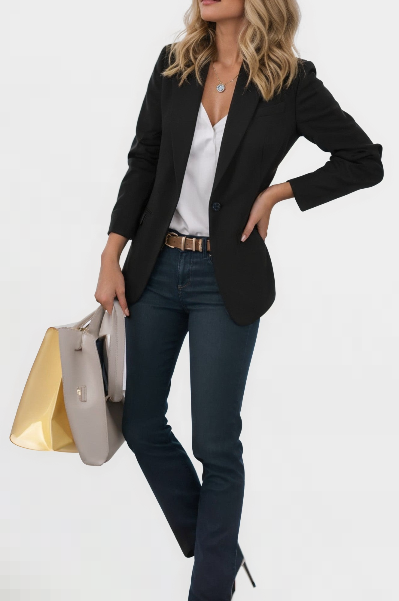 Polished Charm Buttoned Blazer