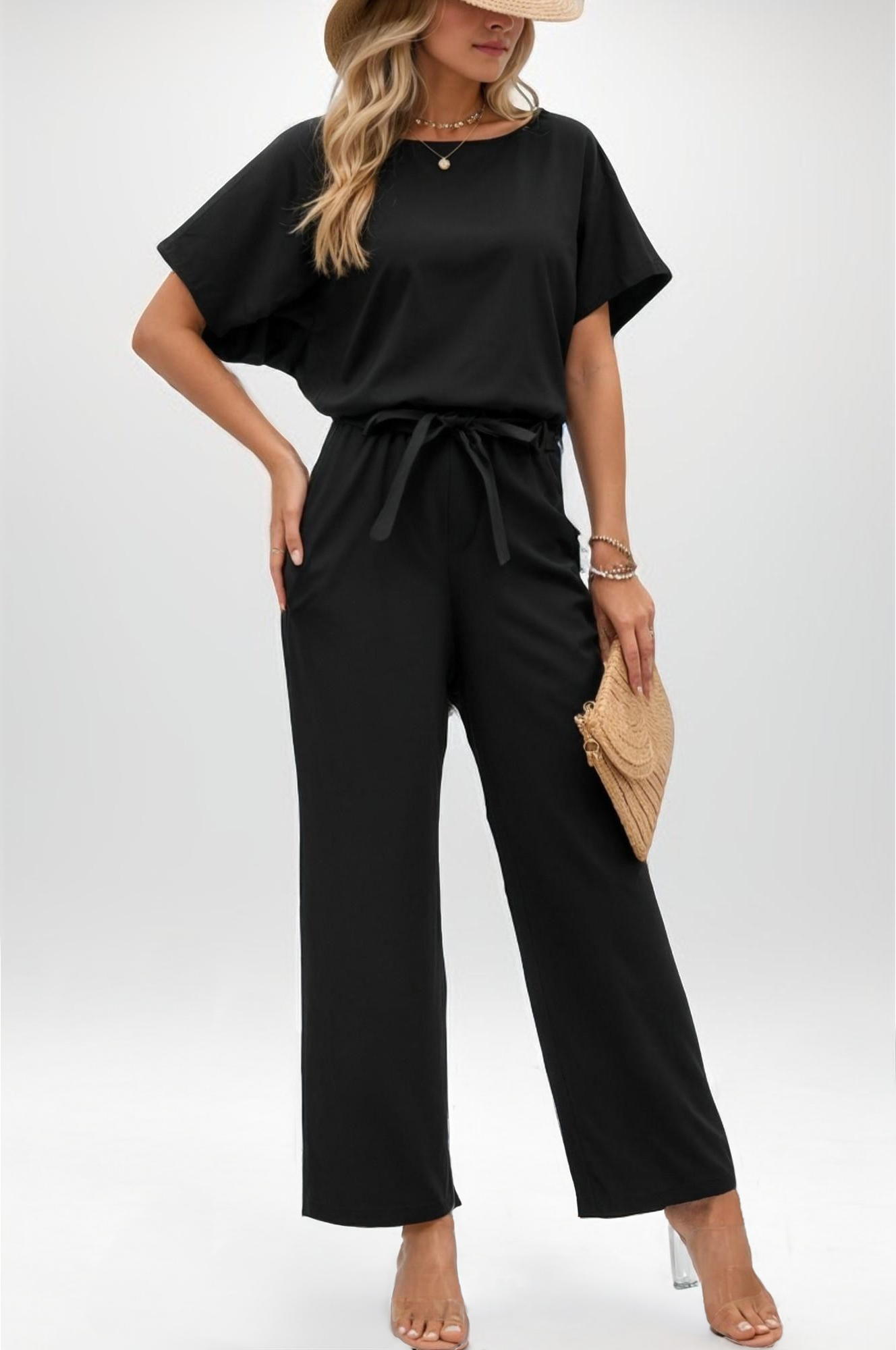 Soft-Touch Printed Jumpsuit