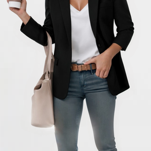 Polished Charm Buttoned Blazer