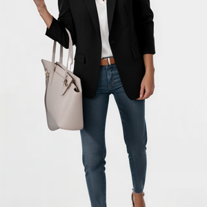 Polished Charm Buttoned Blazer