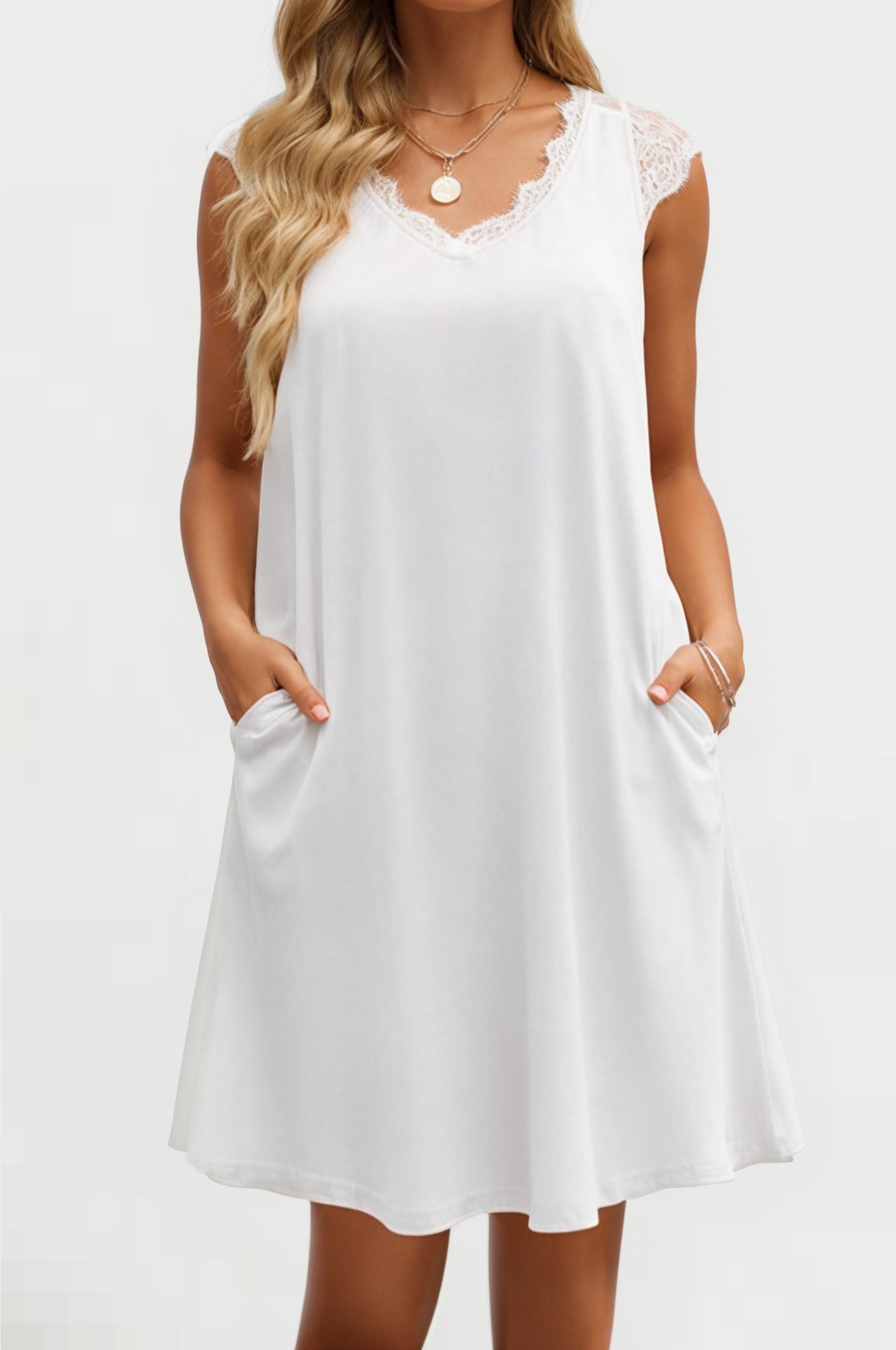 Elegant Edge Midi Lace Dress