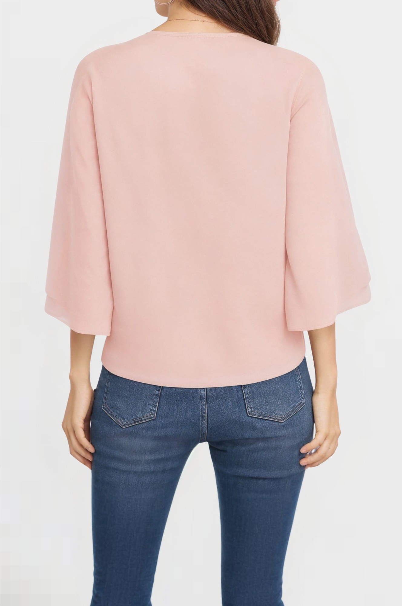 Chiffon shirt with ruffled sleeves