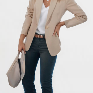 Polished Charm Buttoned Blazer