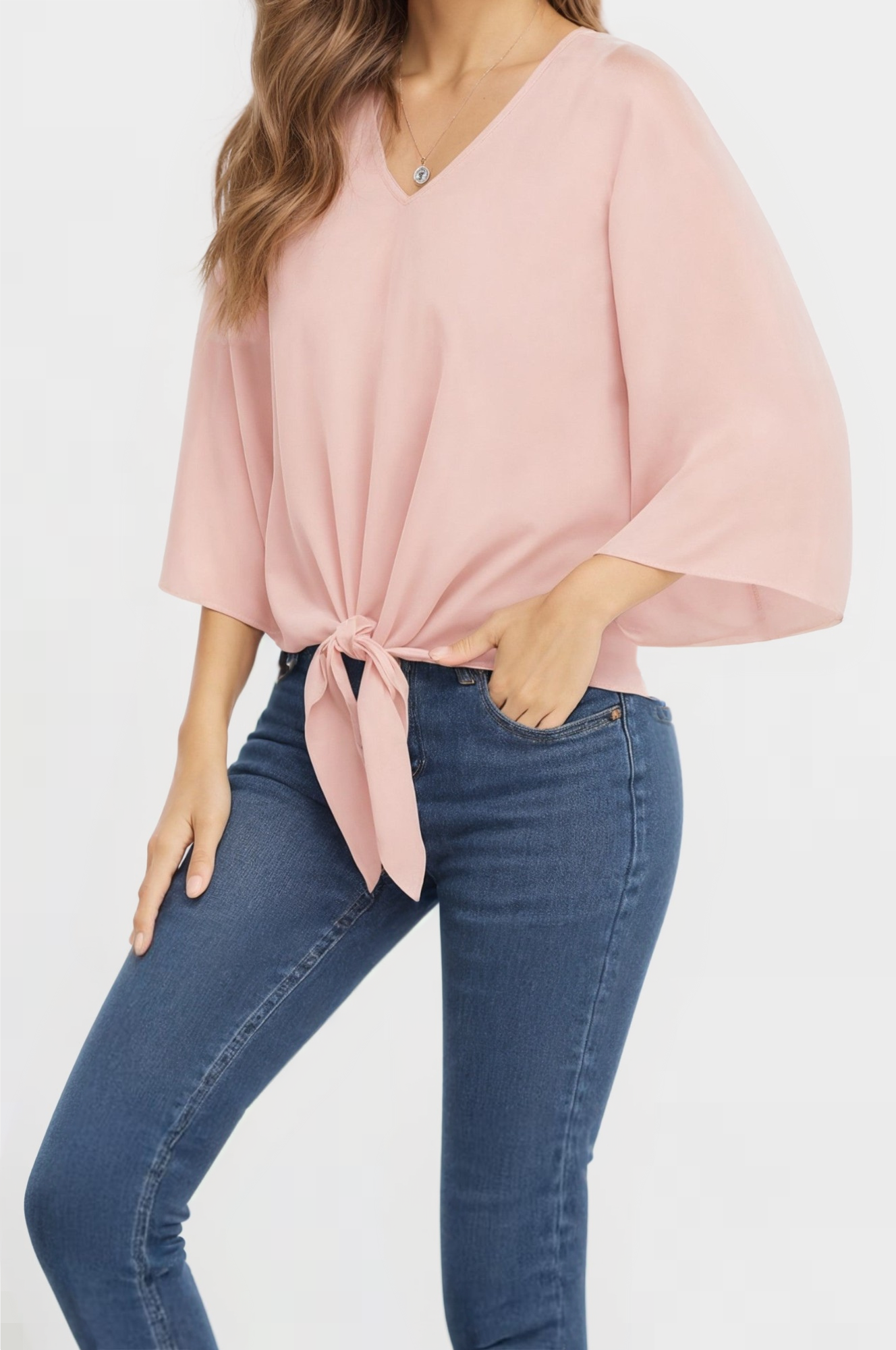 Chiffon shirt with ruffled sleeves