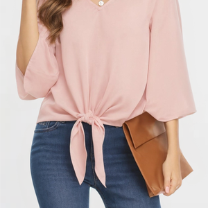 Chiffon shirt with ruffled sleeves