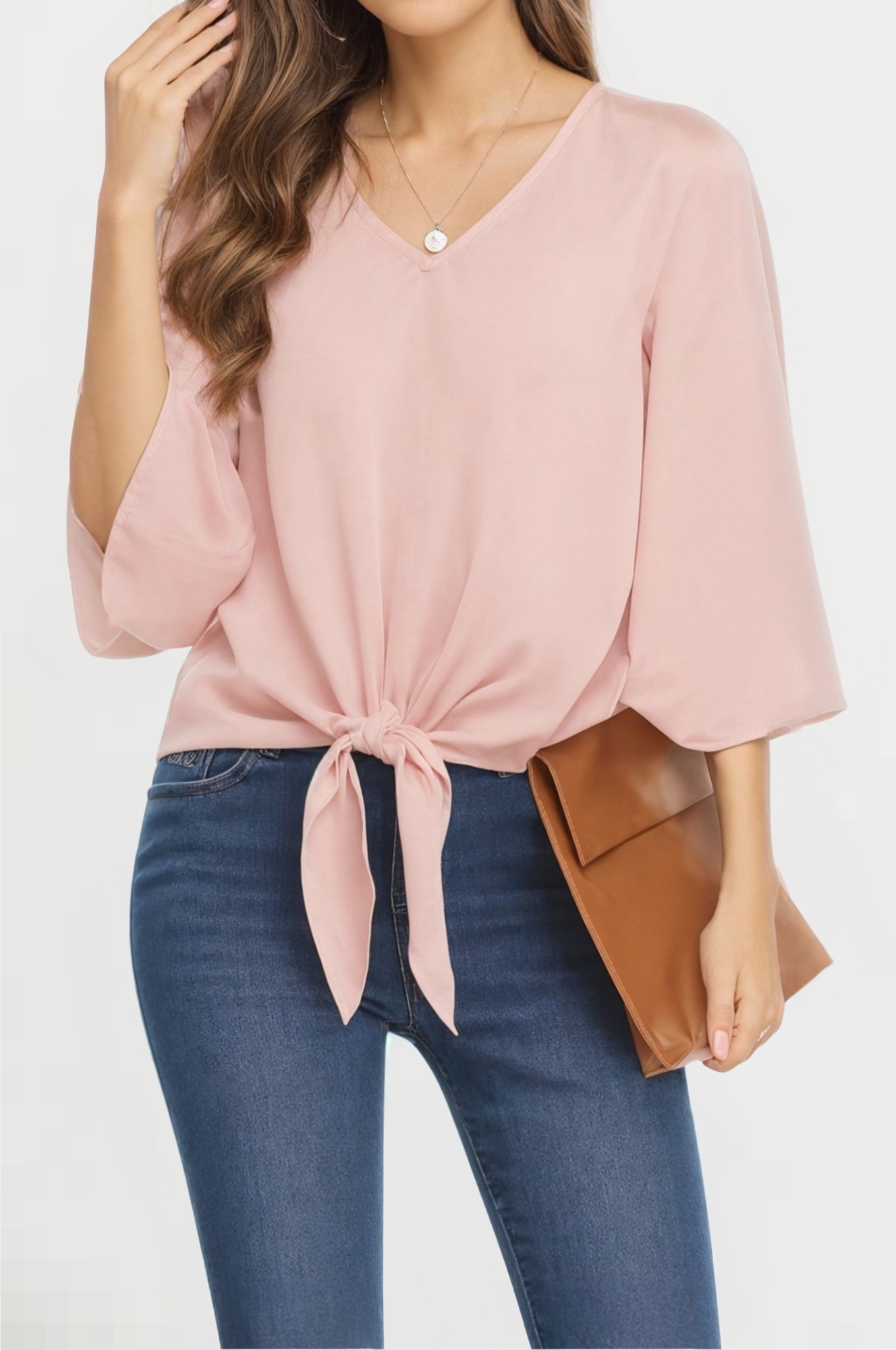 Chiffon shirt with ruffled sleeves