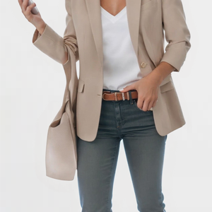 Polished Charm Buttoned Blazer