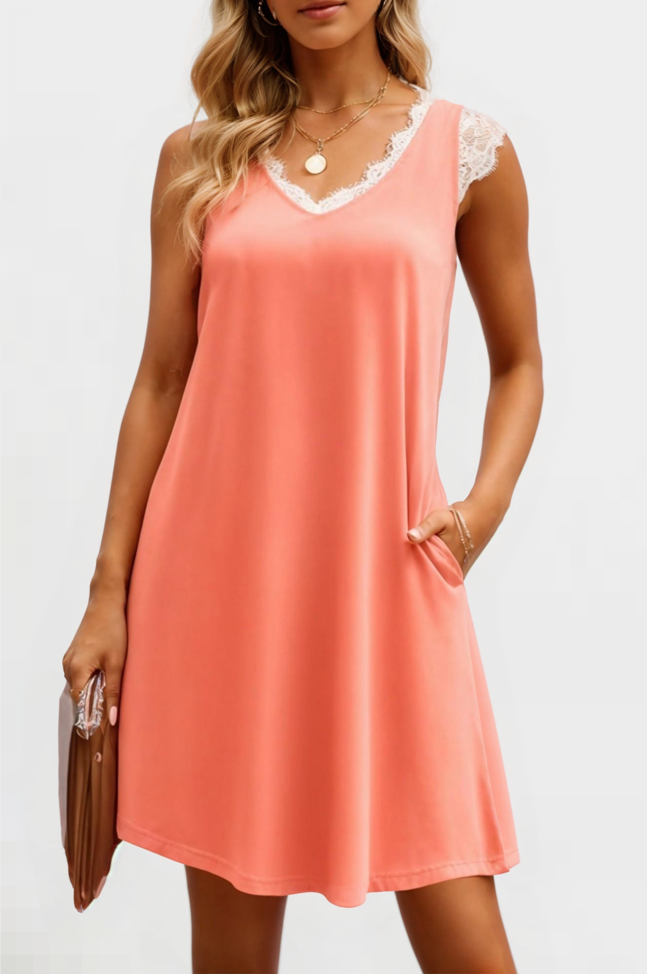 Elegant Edge Midi Lace Dress