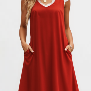 Elegant Edge Midi Lace Dress