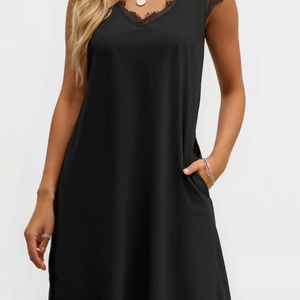 Elegant Edge Midi Lace Dress