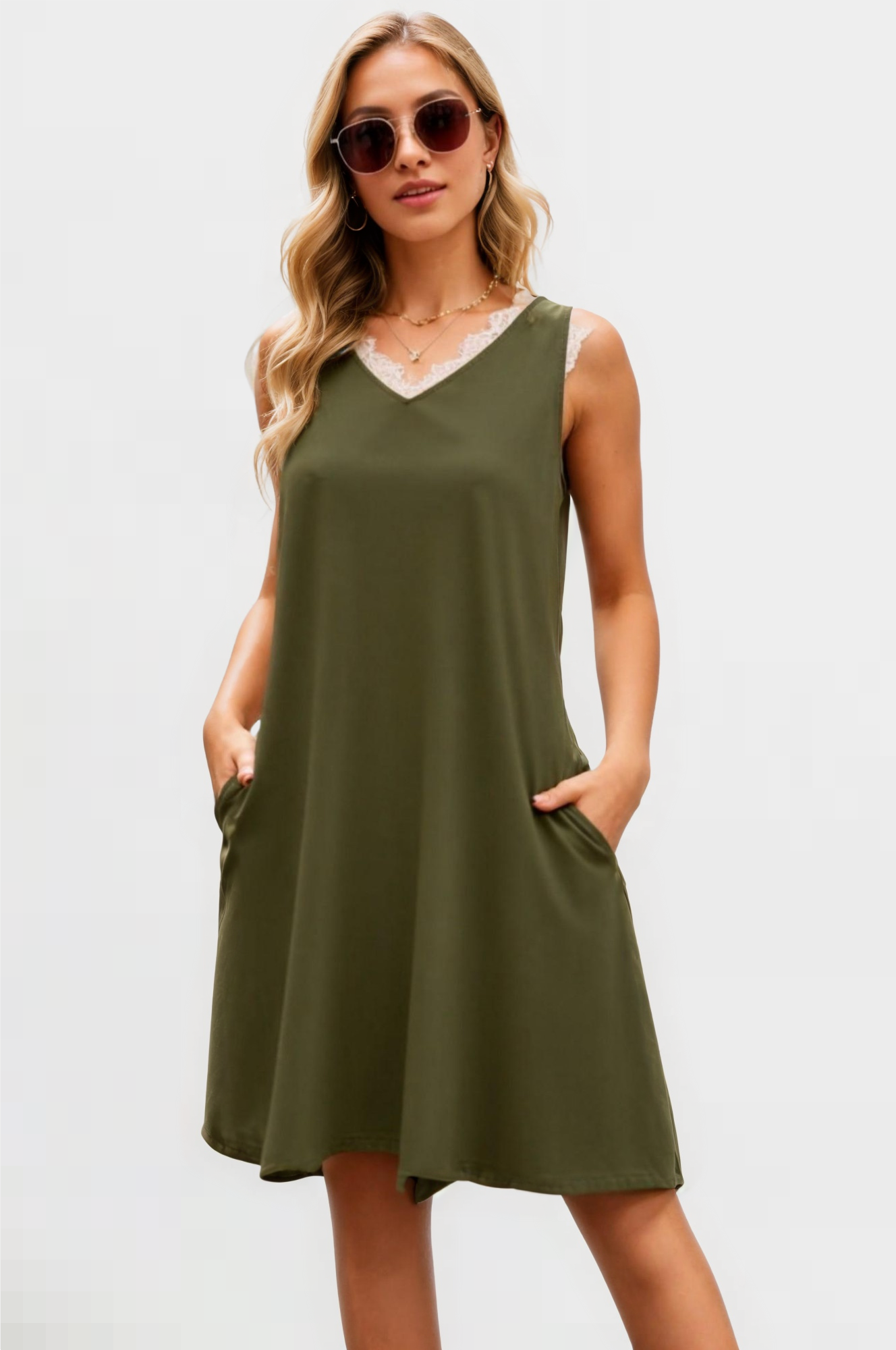 Elegant Edge Midi Lace Dress