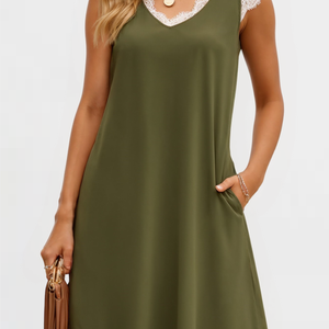 Elegant Edge Midi Lace Dress