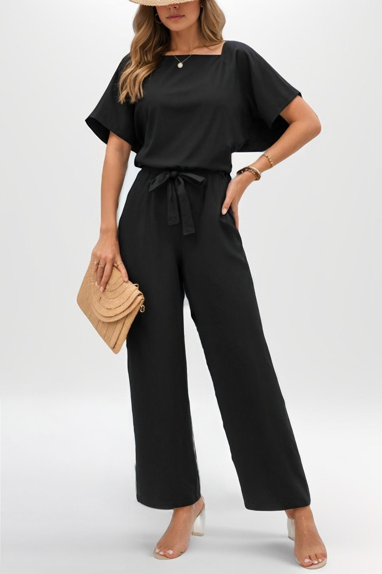 Soft-Touch Printed Jumpsuit