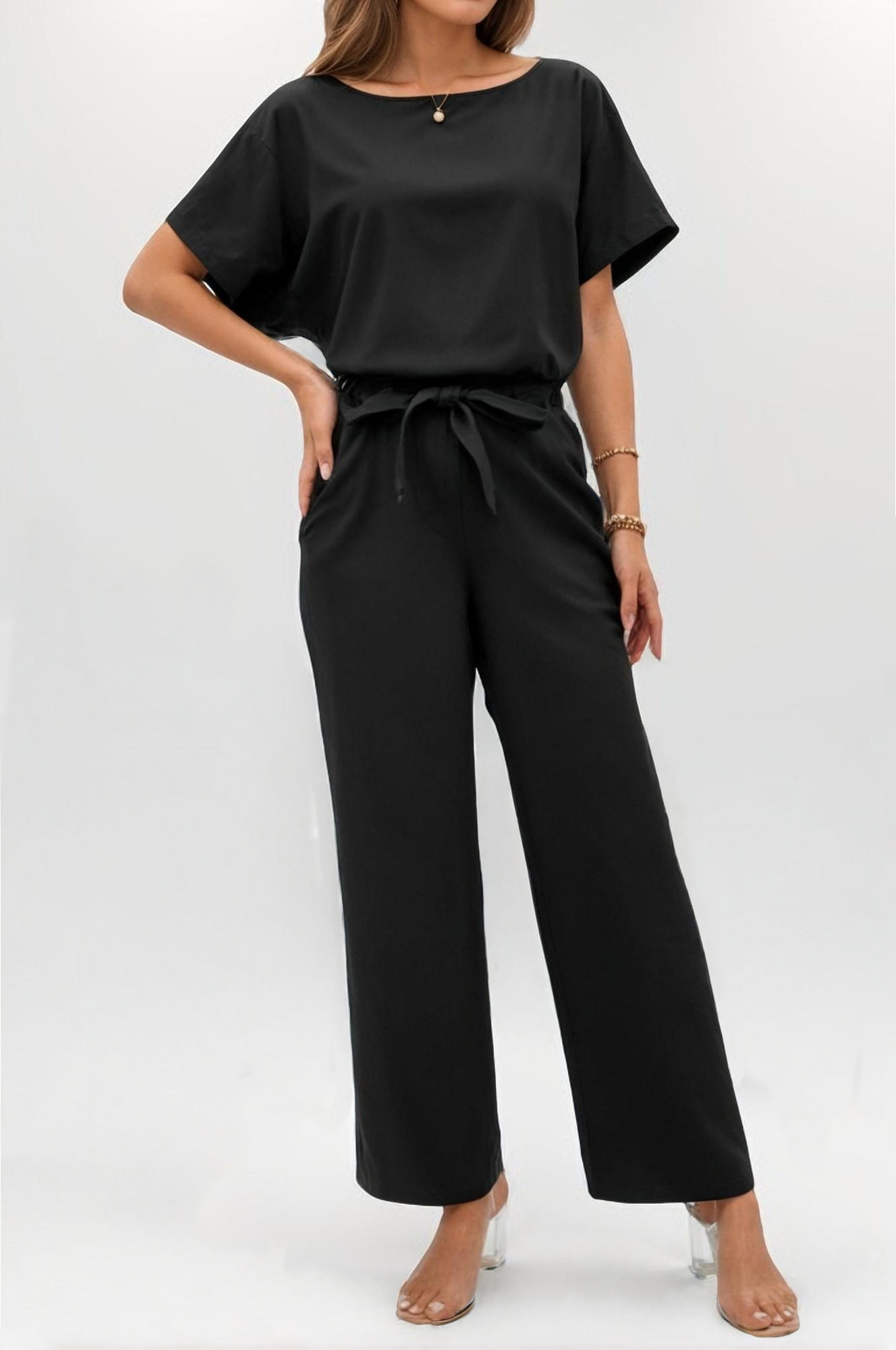 Soft-Touch Printed Jumpsuit