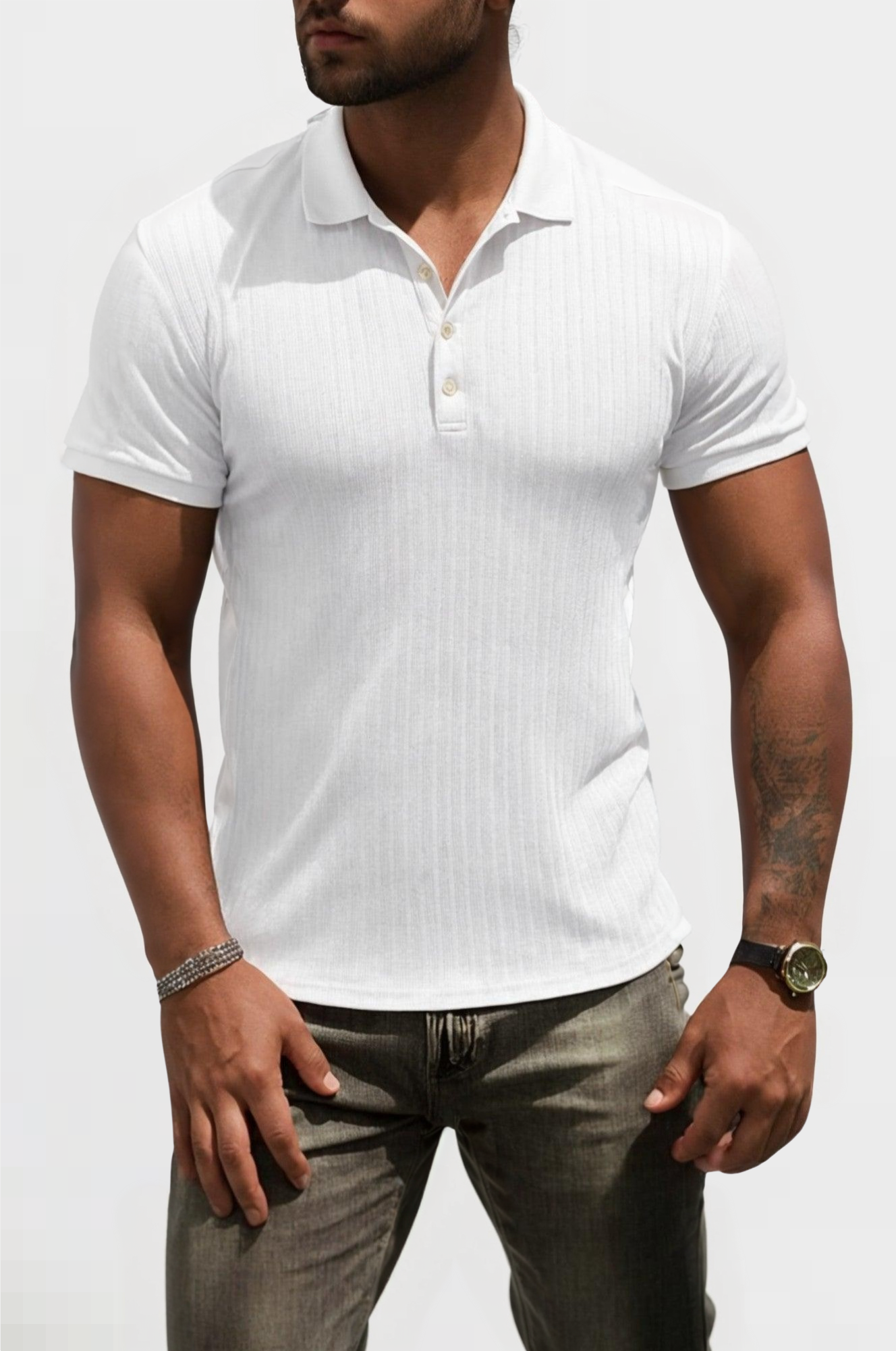 Striped Mercerized Polo